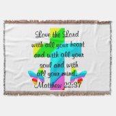 KROSS- EN BUTTERFLY-MATTHEW 22:37-ONTWERP DEKEN (Voorkant)