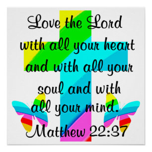 KROSS- EN BUTTERFLY-MATTHEW 22:37-ONTWERP POSTER