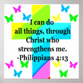  KROSS EN BUTTERFLY PHILIPPIANS 4:13 POSTER (Voorkant)