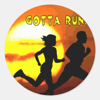 KROSS LAND STAMP MOTTO - GOTTA RUN! RONDE STICKER