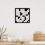 KROSSWORD PUZZLE PATTERN GRAPHICS GAMES VOOR WOORD POSTER (Keuken)