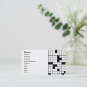 KROSSWORD PUZZLE PATTERN GRAPHICS GAMES VOOR WOORD VISITEKAARTJE (Staand voorkant)
