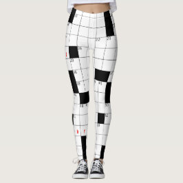 KROSSWORD PUZZLE ZWARTE WITTE KLEINE DOZEN LEGGINGS