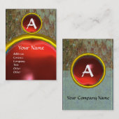 KROTALUS MONOGRAM TOPAZ, helder rood Visitekaartje (Voorkant / Achterkant)