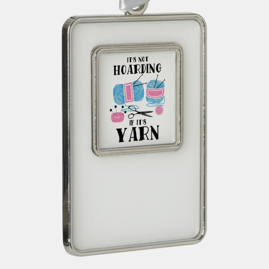 Krotseet Knitting Gifts Verzilverd Omlijst Ornament (Rechts)