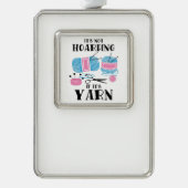 Krotseet Knitting Gifts Verzilverd Omlijst Ornament (Voorkant)