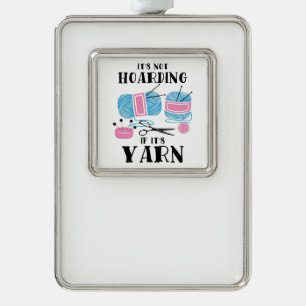 Krotseet Knitting Gifts Verzilverd Omlijst Ornament