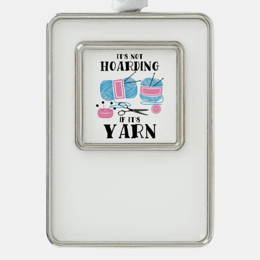 Krotseet Knitting Gifts Verzilverd Omlijst Ornament (Voorkant)