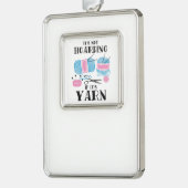 Krotseet Knitting Gifts Verzilverd Omlijst Ornament (Links)