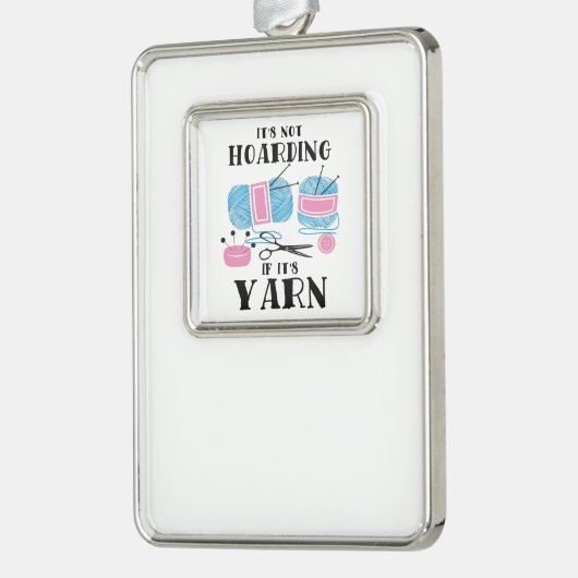 Krotseet Knitting Gifts Verzilverd Omlijst Ornament (Links)