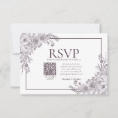  krottenwijk Paarse platte lijn Art QR-code RSVP (Voorkant)