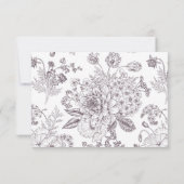  krottenwijk Paarse platte lijn Art QR-code RSVP Kaartje (Achterkant)