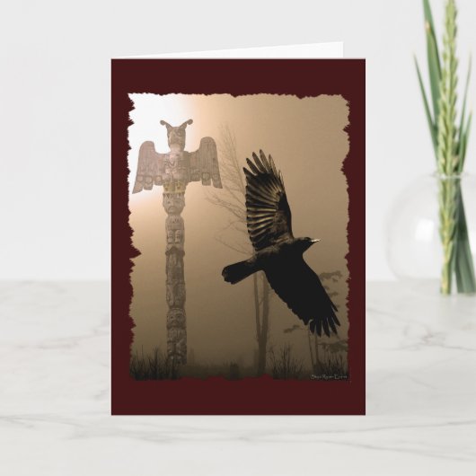 KROW EN TOTEM POLE Native American-themed Kaart (Voorkant)