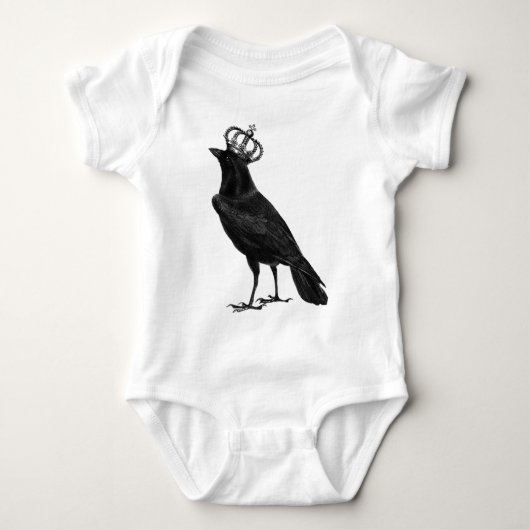 KROW Raven Crown Black Bird Birds Romper (Voorkant)