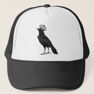 KROW Raven Crown Black Bird Birds Trucker Pet