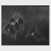 KROW SUMI INK JAPANESE OVER ZWARTE GIFT WRAPPING CADEAUPAPIER (Vlak)