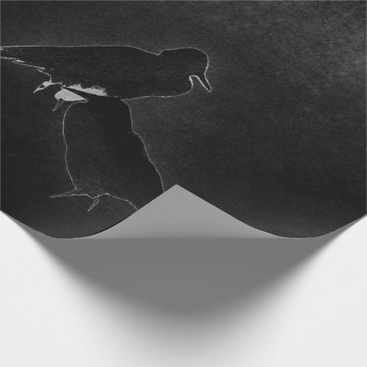 KROW SUMI INK JAPANESE OVER ZWARTE GIFT WRAPPING CADEAUPAPIER (Hoek)