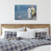 Kroyer - De kunstenaar en zijn vrouw op het strand Canvas Afdruk (Insitu (Slaapkamer))