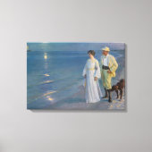 Kroyer - De kunstenaar en zijn vrouw op het strand Canvas Afdruk (Voorkant)