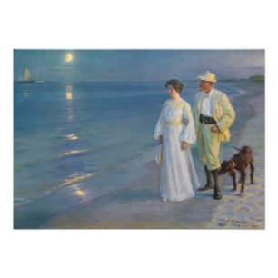 Kroyer - De kunstenaar en zijn vrouw op het strand Foto Afdruk