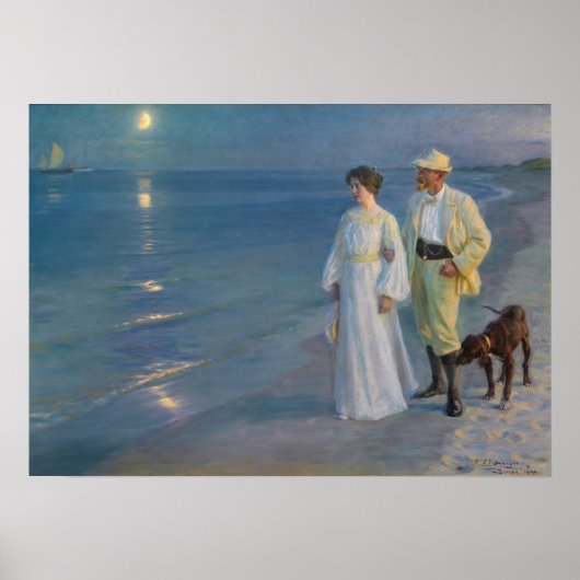 Kroyer - De kunstenaar en zijn vrouw op het strand Poster (Voorkant)