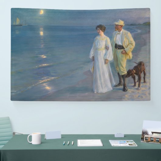 Kroyer - De kunstenaar en zijn vrouw op het strand Spandoek (Beurs)