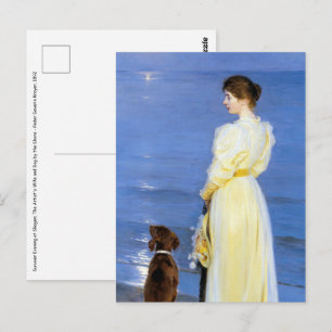 Kroyer - De vrouw van de kunstenaar en de hond van Briefkaart