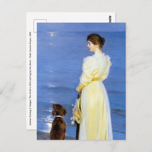 Kroyer - De vrouw van de kunstenaar en de hond van Briefkaart (Voorkant / Achterkant)