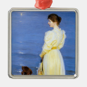Kroyer - De vrouw van de kunstenaar en de hond van Metalen Ornament