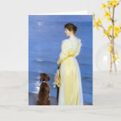 Kroyer - De vrouw van de kunstenaar en hond aan de Kaart (Gele Bloem)