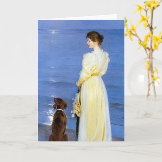 Kroyer - De vrouw van de kunstenaar en hond aan de Kaart (Gele Bloem)