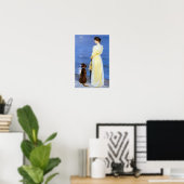 Kroyer - De vrouw van de kunstenaar en hond aan de Poster (Thuiskantoor)