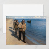 Kroyer - Drie vissers die een boot trekken Bedankkaart (Voorkant / Achterkant)