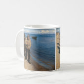 Kroyer - Drie vissers die een boot trekken Koffiemok (Voorkant links)