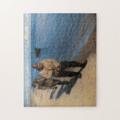 Kroyer - Drie vissers die een boot trekken Legpuzzel (Verticaal)