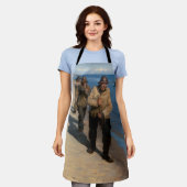 Kroyer - Drie vissers die een boot trekken Schort (Gedragen)