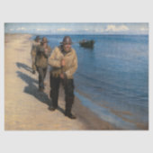 Kroyer - Drie vissers die een boot trekken Tissuepapier (Voorkant)