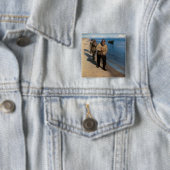 Kroyer - Drie vissers die een boot trekken Vierkante Button 5,1 Cm (In situ)