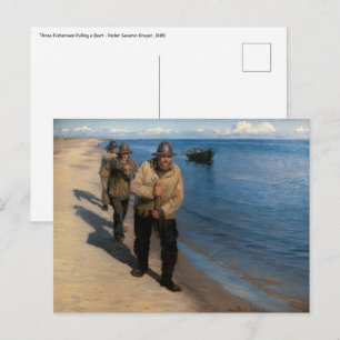 Kroyer - Drie vissers trekken een boot Briefkaart