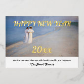 Kroyer - Happy New Year en Skagen Beach Folie Feestdagenkaart (Voorkant)