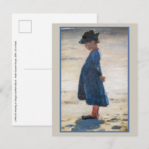 Kroyer - Klein meisje staand op het strand van Ska Briefkaart