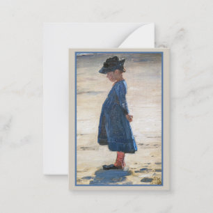 Kroyer - Klein meisje staand op het strand van Ska Notitiekaartje