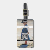 Kroyer - Little Girl on Skagen Beach - QR-code Bagagelabel (Voorkant verticaal)