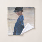 Kroyer - Little Girl op Skagen Beach Bad Handdoek (Wasdoekje)