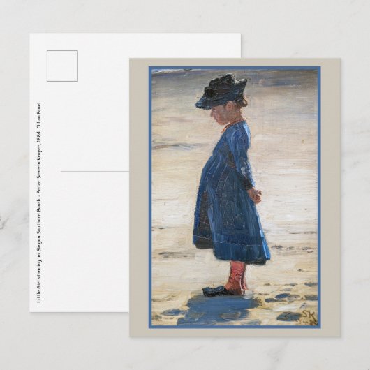 Kroyer - Little Girl op Skagen Beach Briefkaart (Voorkant / Achterkant)