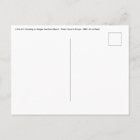 Kroyer - Little Girl op Skagen Beach Briefkaart (Achterkant)