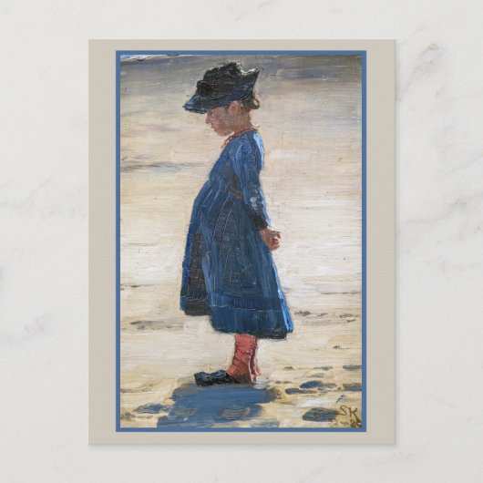 Kroyer - Little Girl op Skagen Beach Briefkaart (Voorkant)