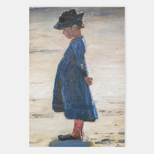 Kroyer - Little Girl op Skagen Beach Inpakpapier Vel