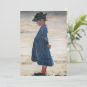 Kroyer - Little Girl op Skagen Beach Kaart (Staand voorkant)