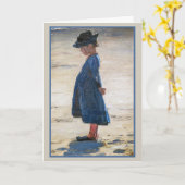 Kroyer - Little Girl op Skagen Beach Kaart (Gele Bloem)